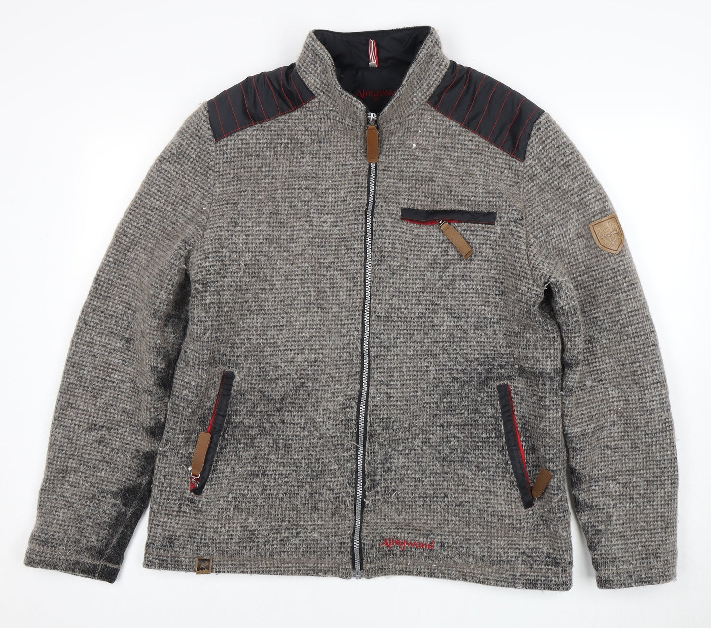 Almgwand Men's Grey Wool Blend Jacket, Size 36