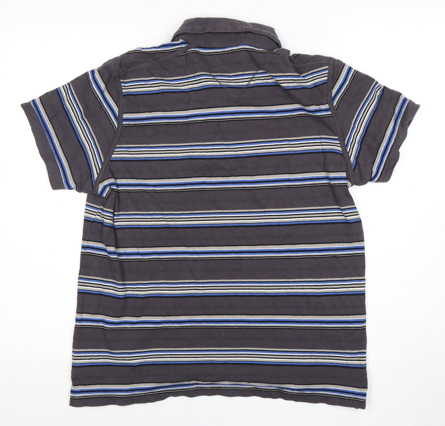 Jasper Conran Men's Grey Striped Polo Shirt L