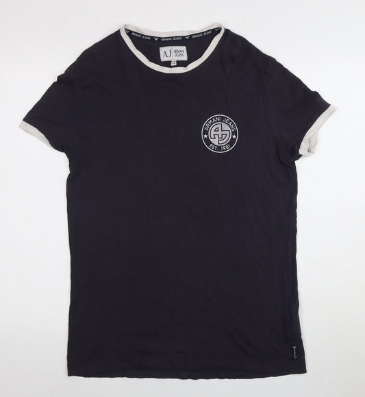 Armani Jeans Men's Blue XL Crew Neck T-Shirt
