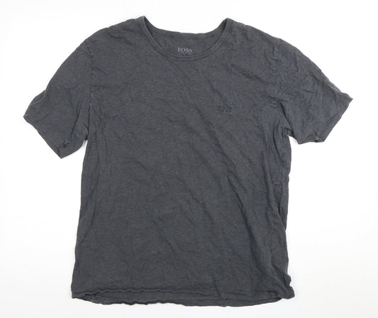 BOSS Men's Grey Cotton T-Shirt XL Crew Short Sleeve
