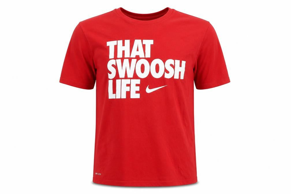 Mens UK Size L Nike Red  Polyester T-Shirt