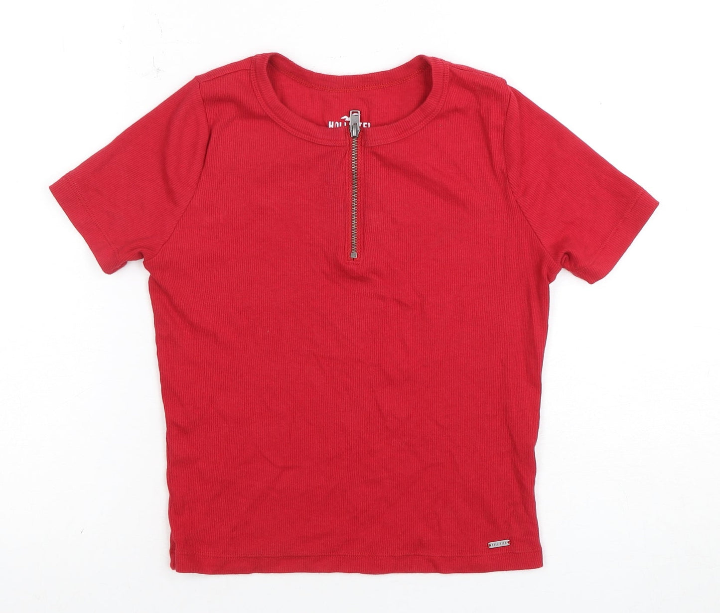 Hollister Women's Red S 1/2 Zip T-Shirt