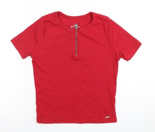 Hollister Women's Red S 1/2 Zip T-Shirt