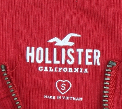 Hollister Women's Red S 1/2 Zip T-Shirt