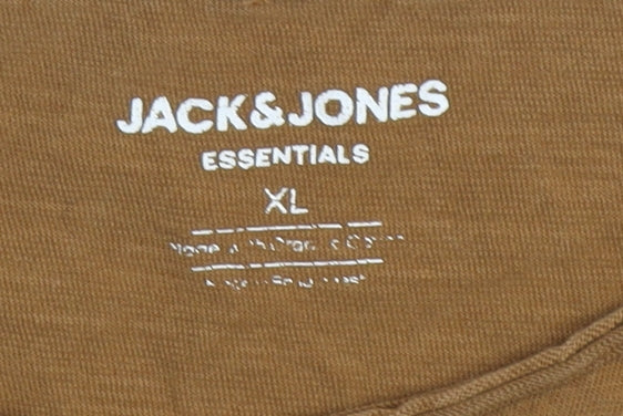 Jack & Jones Men's Brown XL Cotton Crew Neck T-Shirt