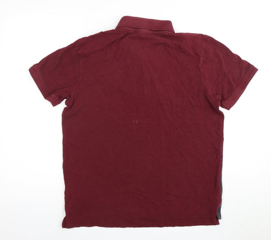 Pierre Cardin Men's Red Colourblock Polo Shirt M