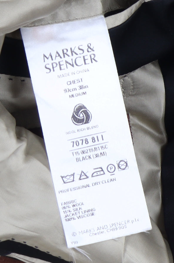 Marks and Spencer Men's Black Blazer M 38 Classic Fit