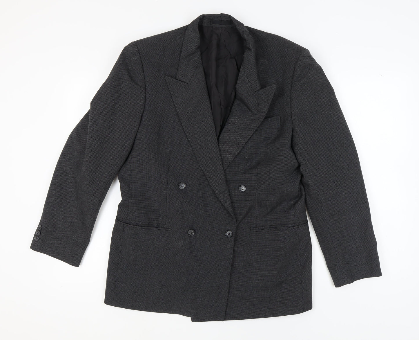 St Michael Men's Grey Double-Breasted Blazer 40R