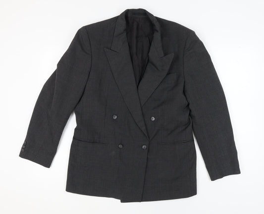 St Michael Men's Grey Double-Breasted Blazer 40R