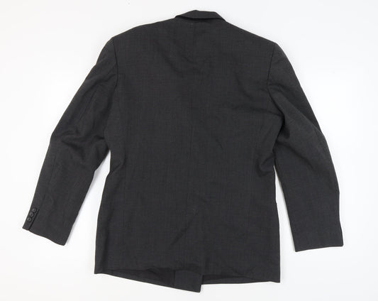 St Michael Men's Grey Double-Breasted Blazer 40R