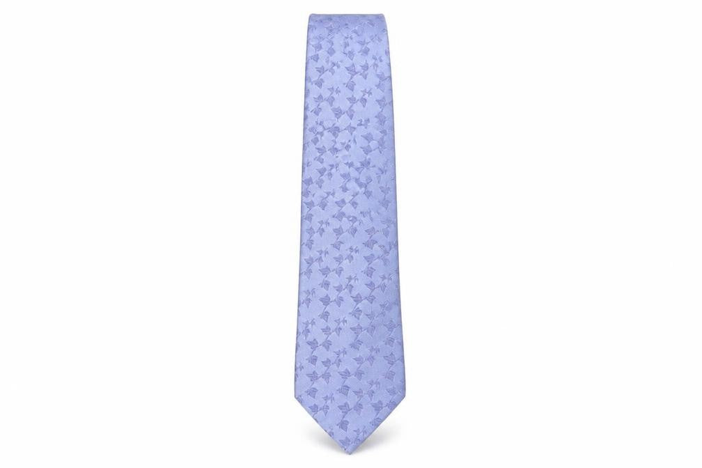 TM Lewin Men's Blue Floral Silk Tie Handmade