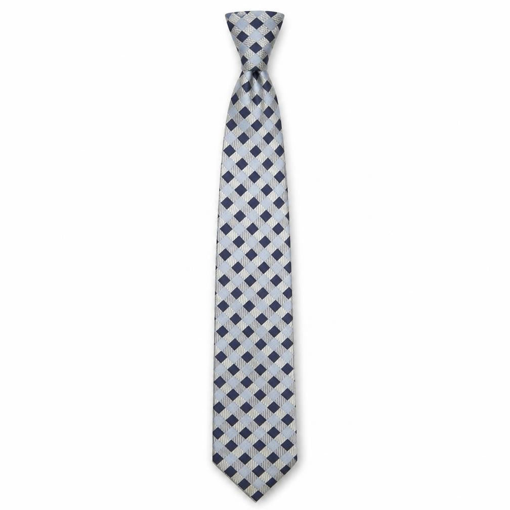 Savile Row Men's Blue Checked Silk Tie