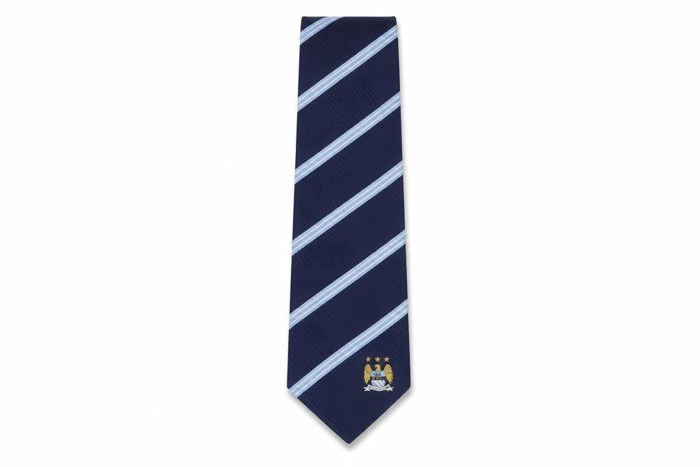 Genesis Men's Blue Silk Designer Striped Tie, One Size