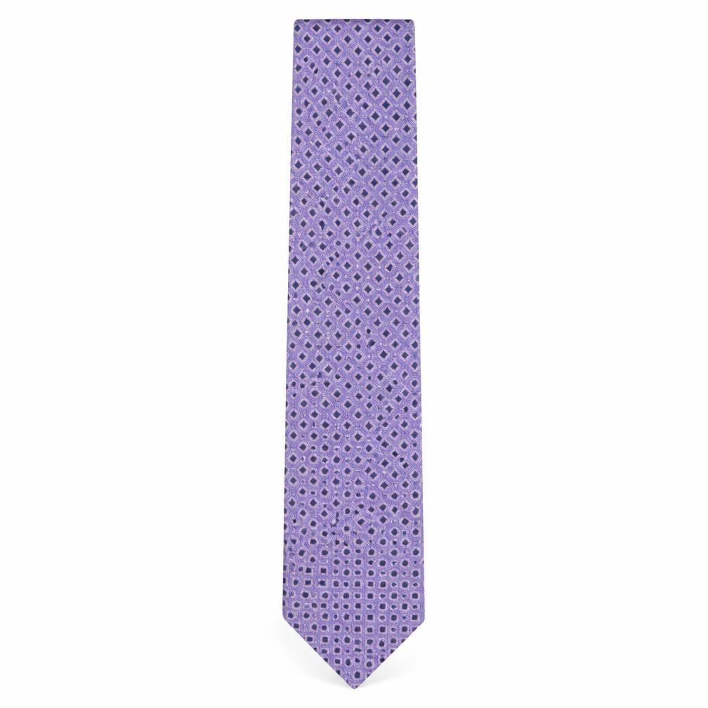 Pierre Cardin Men's Purple Geometric Silk Tie