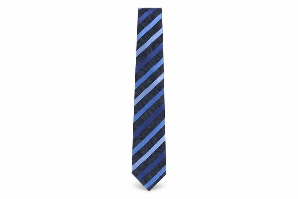Racing Green Men's Blue Striped Silk Tie One Size