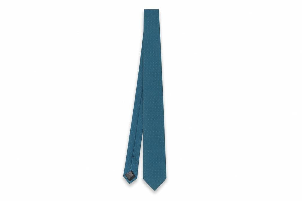 Moss London Men's Slim Blue Polka Dot Silk Tie