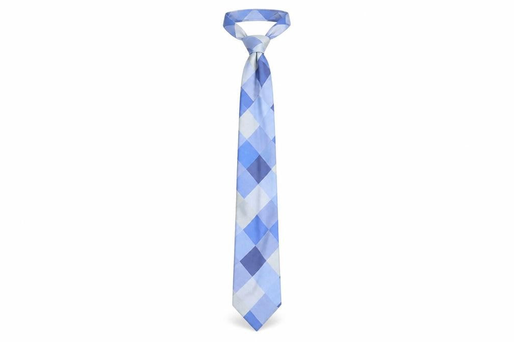 Milan Collection Men's Blue Geometric Silk Tie