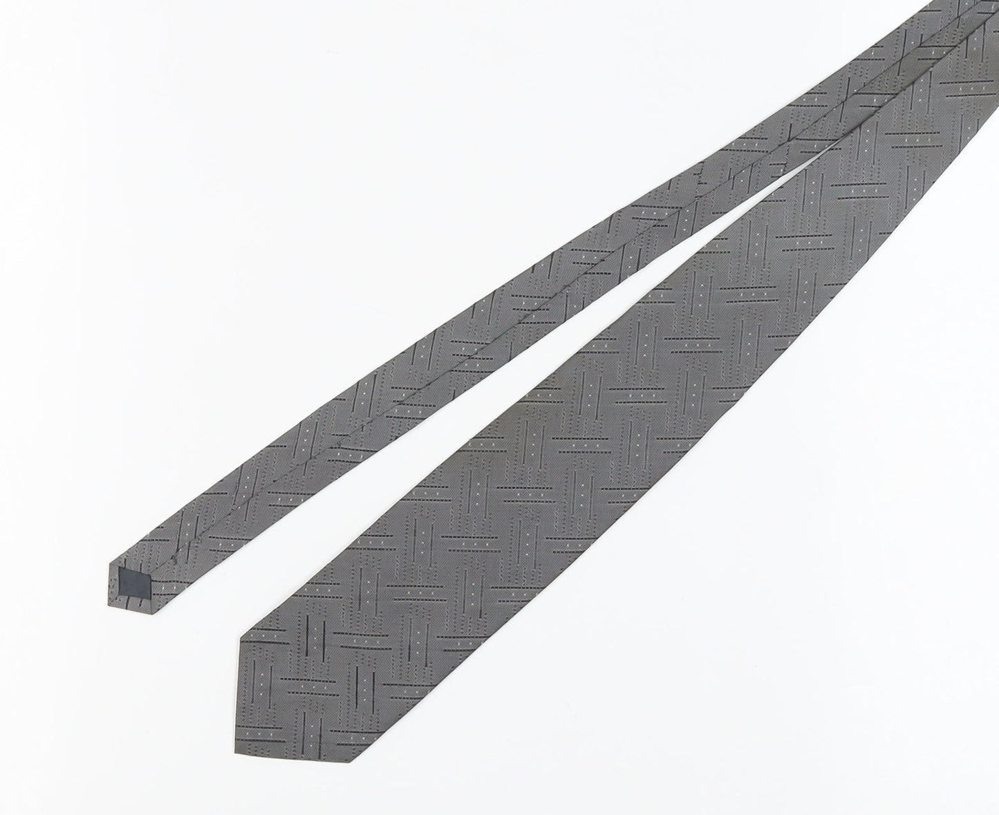 Valdini Men's Grey Geometric Tie, One Size