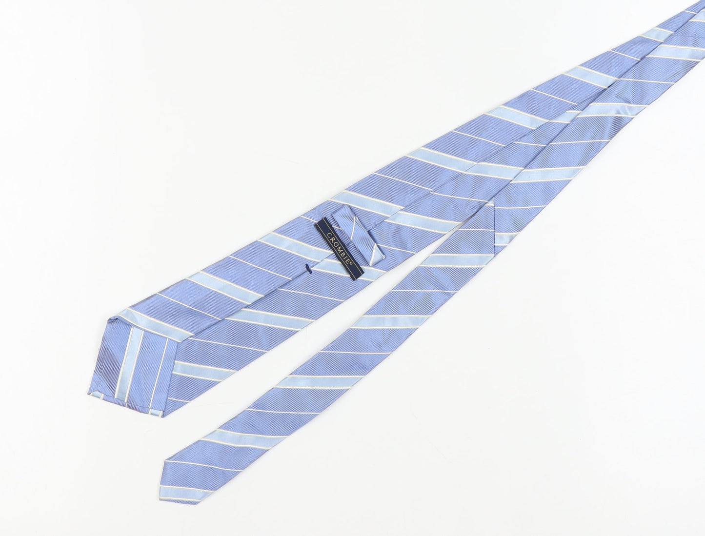 Crombie Blue Silk Striped Men's Tie, New With Tags