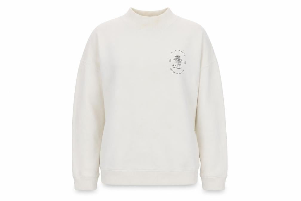 Womens UK 12 Regular Jack Wills White Pullover Sweatshirt