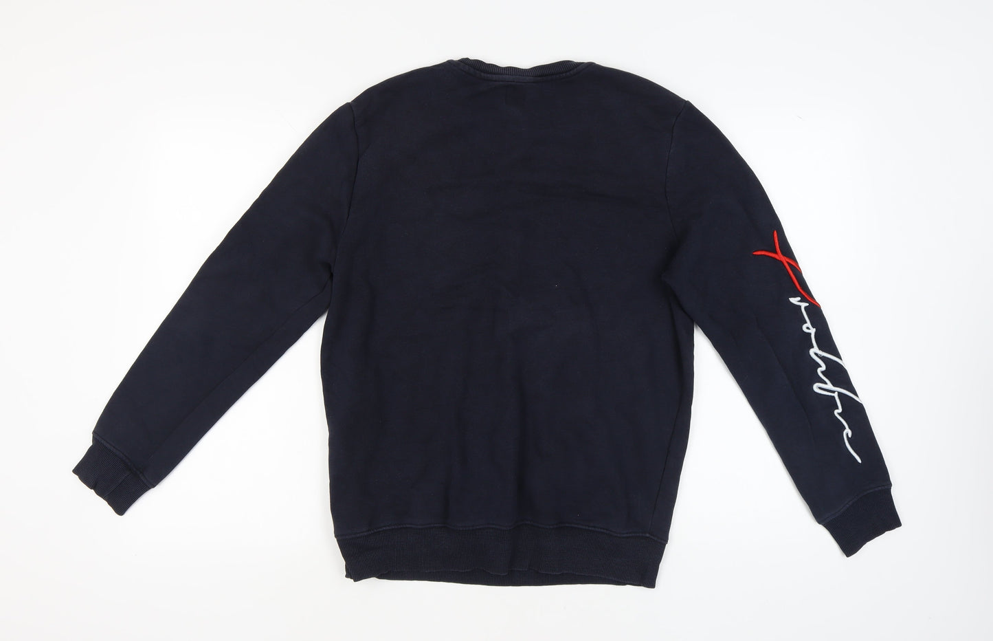 River Island Men’s Black Sweatshirt M Embroidered