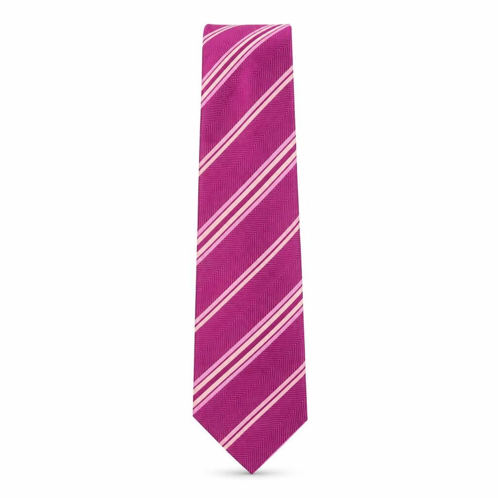 Marks & Spencer Men's Pink Striped Silk Tie