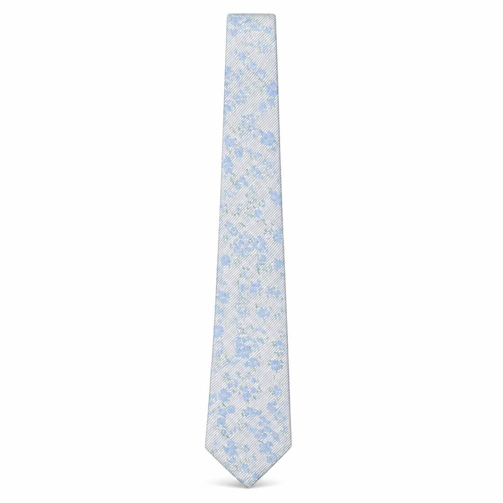 Marks and Spencer Men's Blue Floral Silk Tie