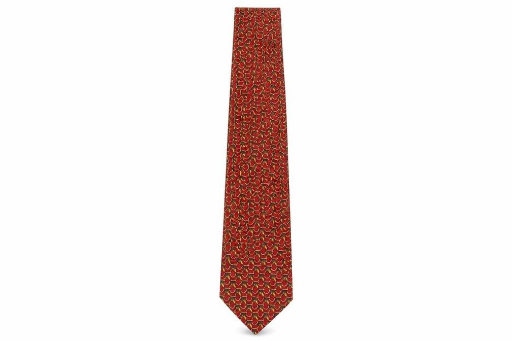 Marks and Spencer Red Silk Geometric Men's Tie