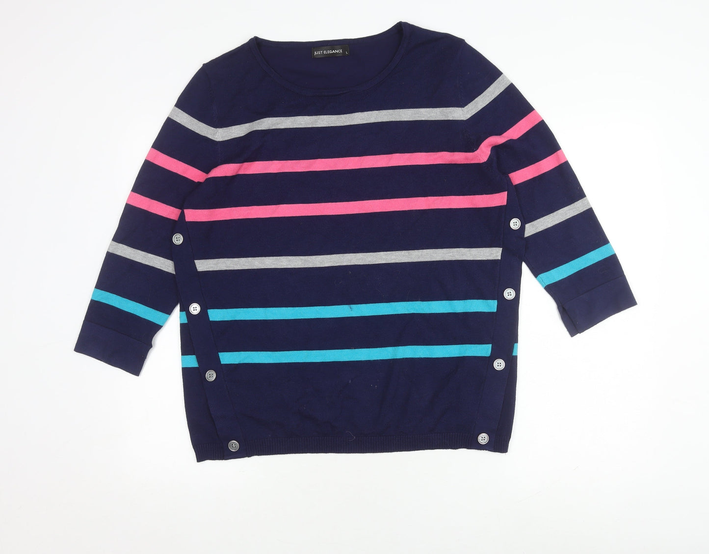 Just Elegance Women's Multicolour Striped Cardigan L
