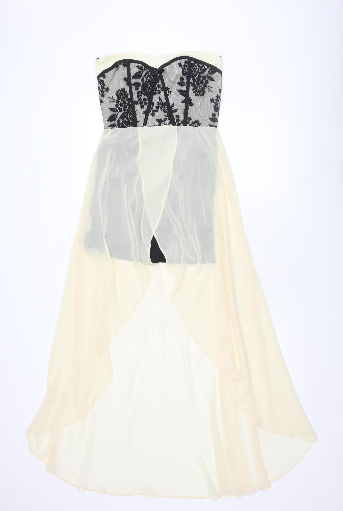TFNC London Ivory Strapless Fit & Flare Midi Dress S