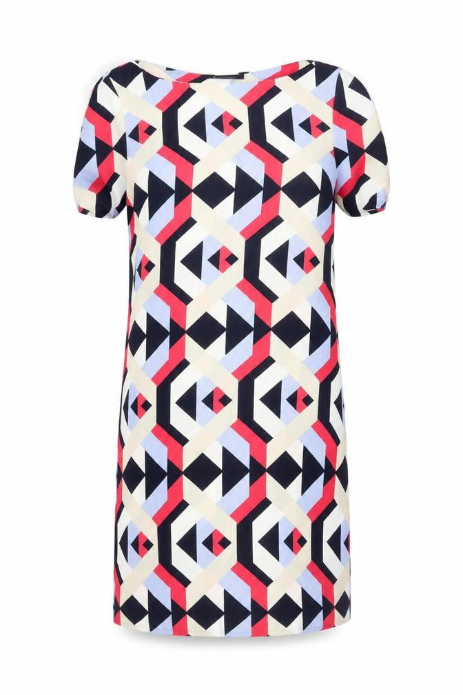 Marks and Spencer Women's Multicoloured Dress, Geometric Print, Size 12