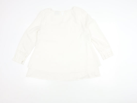 Vero Moda Women's White Long Sleeve Blouse, Size M