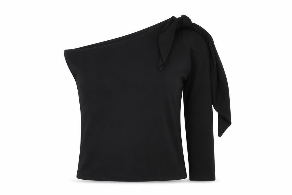 Marks and Spencer Women Black One Shoulder Top