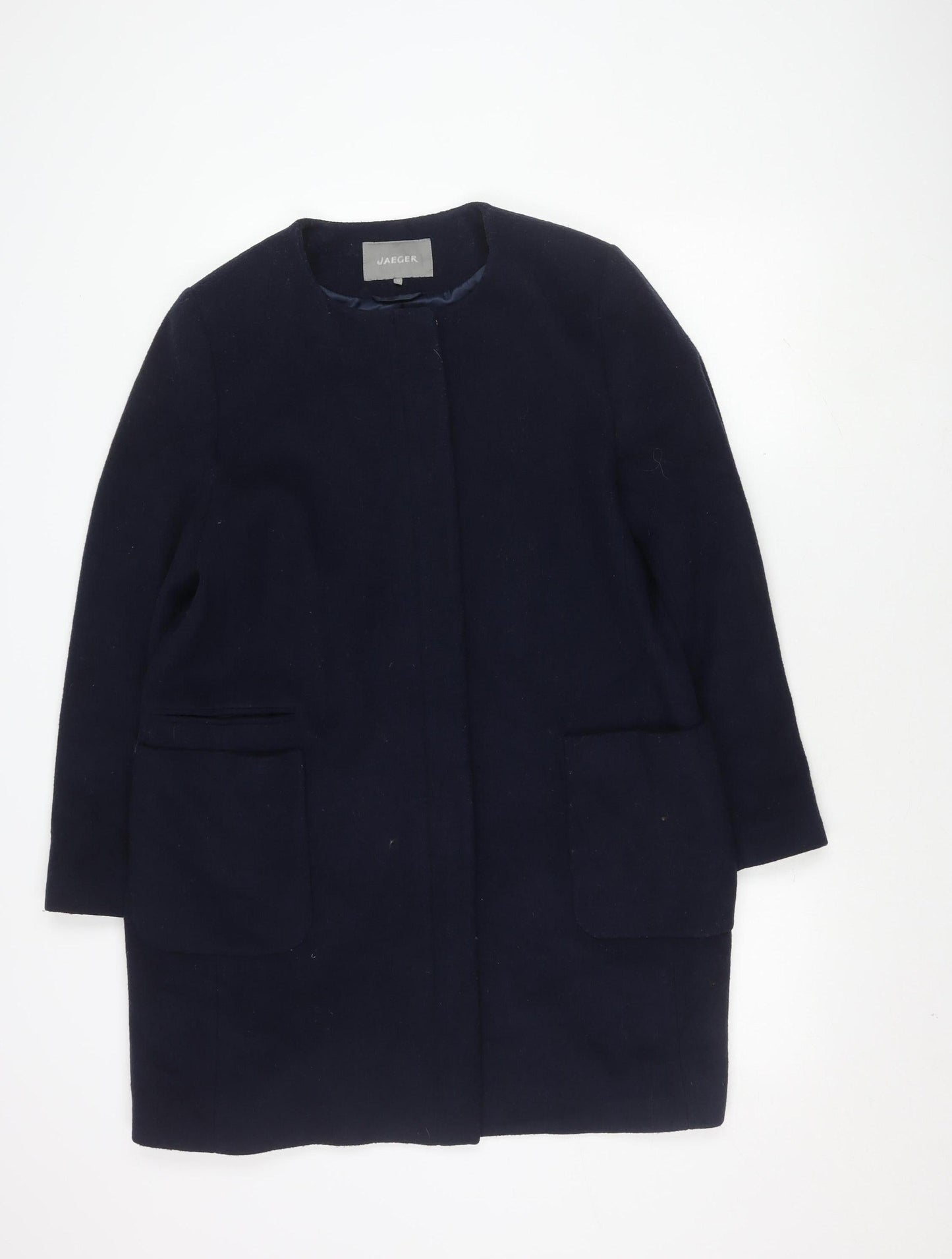 Jaeger Women's Blue Coat UK 14 Wool Blend