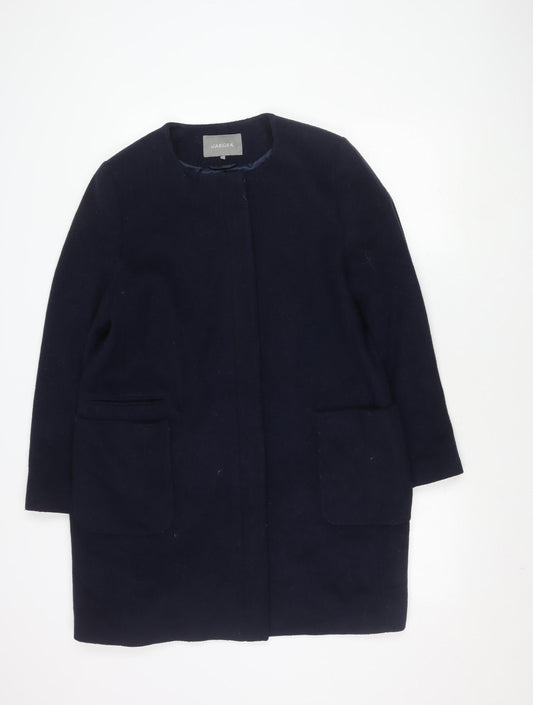 Jaeger Women's Blue Coat UK 14 Wool Blend
