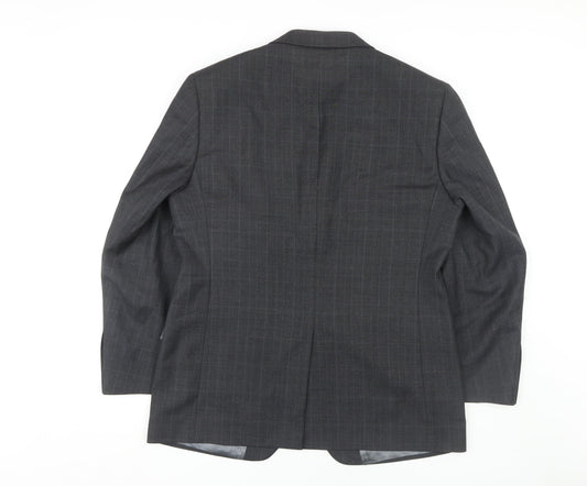 Marks and Spencer Men's Grey Check Blazer 40S