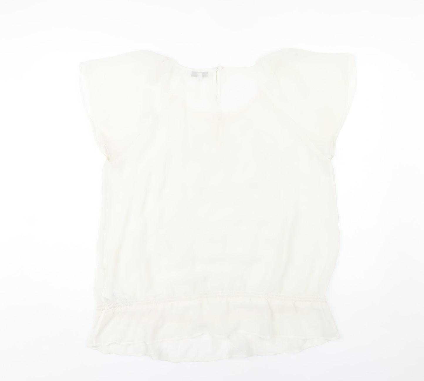 Rocha John Rocha White Cap Sleeve Women's Top Size 16