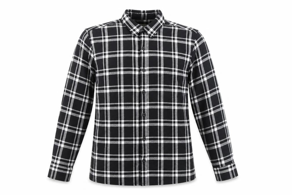 Topman Men's Black Plaid Button-Up Shirt, Size L