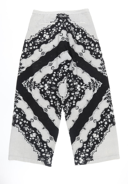 ASOS Women’s Black Geometric Trousers, Size 12, Polyester