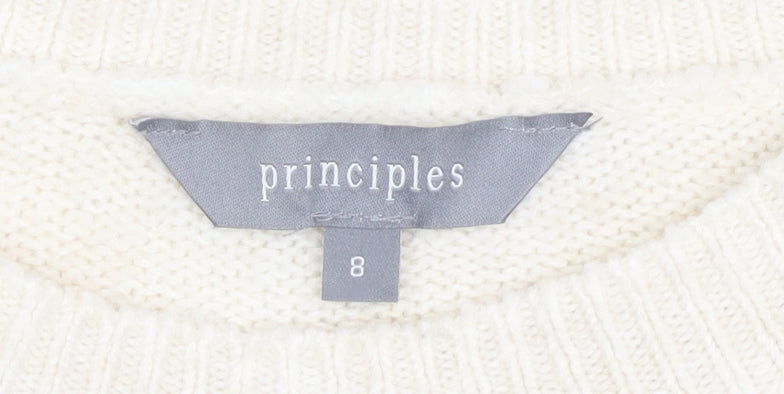 Principles Women's Ivory Geometric Pullover Jumper, Size 8