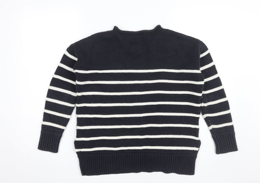 Superdry Women's Black Striped Knit Jumper XS