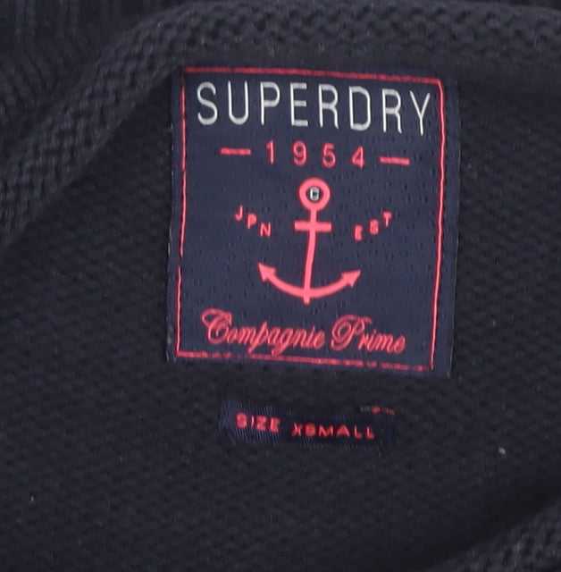 Superdry Women's Black Striped Knit Jumper XS