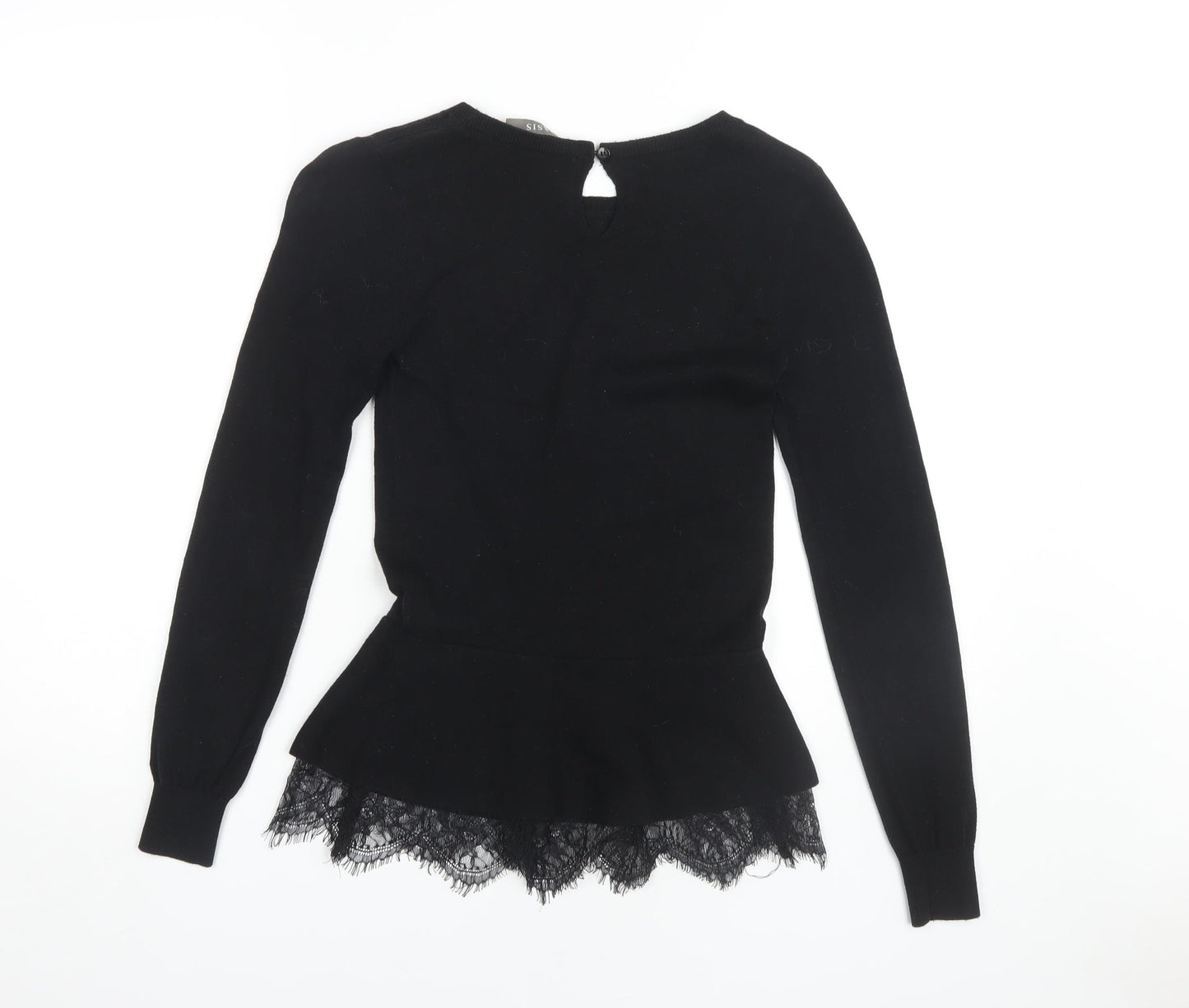 Oasis Women's Black Lace Hem Jumper, S