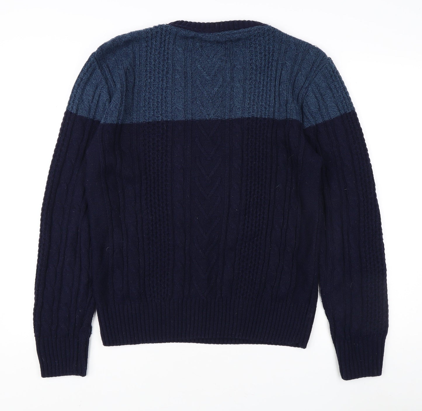 Everton Men's Blue Cable-Knit Pullover Jumper - M