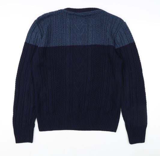 Everton Men's Blue Cable-Knit Pullover Jumper - M