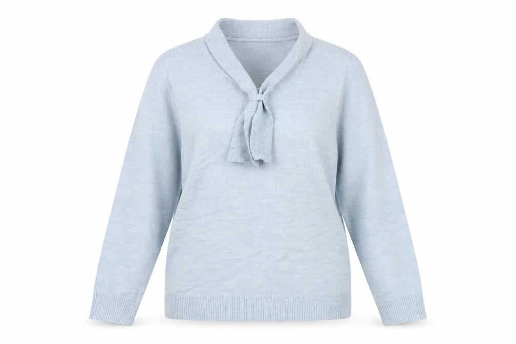 Front view of Honor Millburn Women's Blue Knit Jumper M