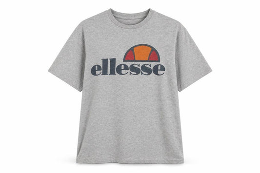 Womens UK Size 6 ellesse Grey Cotton Blend T-Shirt