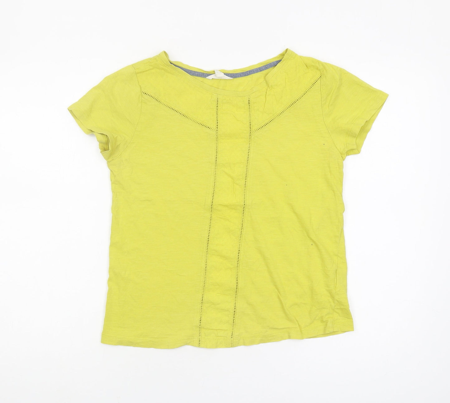 White Stuff Women's Yellow Cotton T-Shirt Size 10