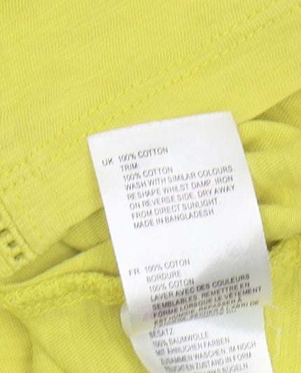 White Stuff Women's Yellow Cotton T-Shirt Size 10
