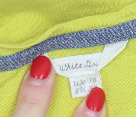 White Stuff Women's Yellow Cotton T-Shirt Size 10